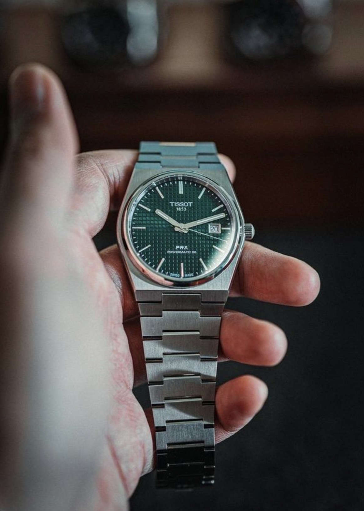 ساعة Tissot PRX Stainless Steel لون اخضر