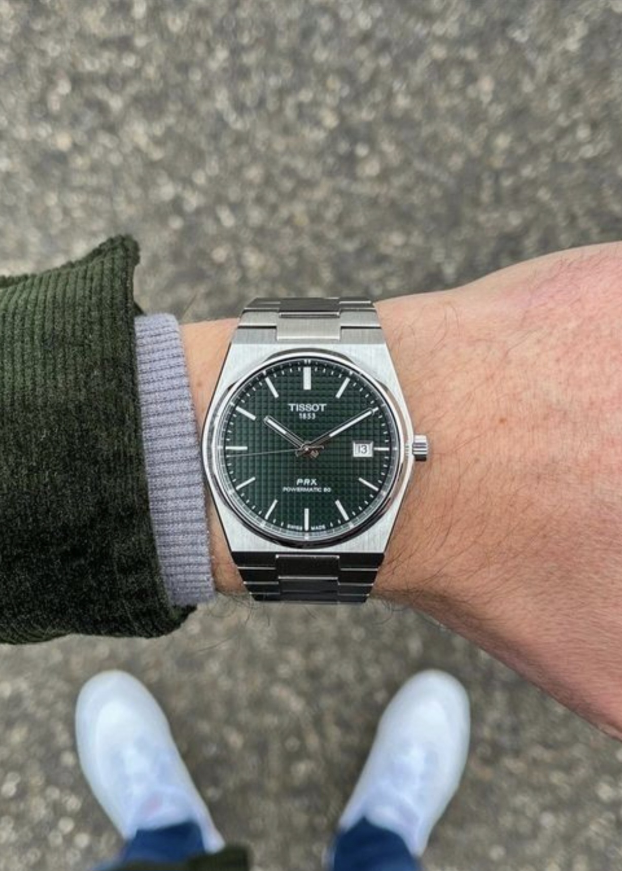ساعة Tissot PRX Stainless Steel لون اخضر