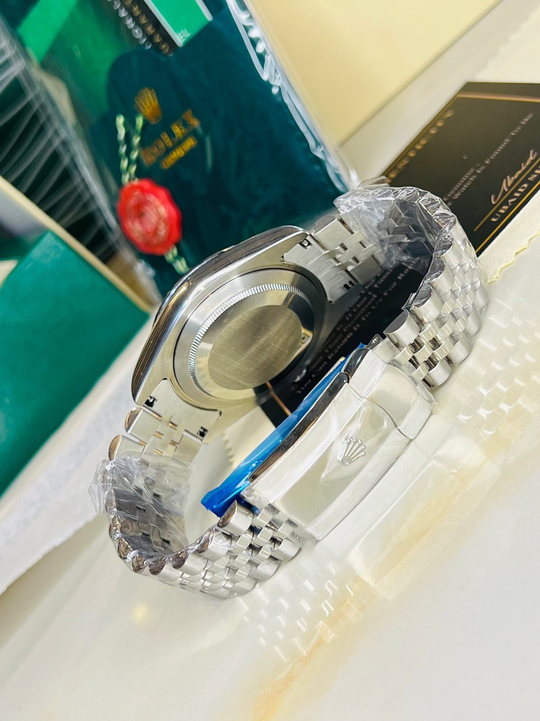 ساعه Rolex Datejust Oyster اوستيك سليڤر مينا أخضر فصوص