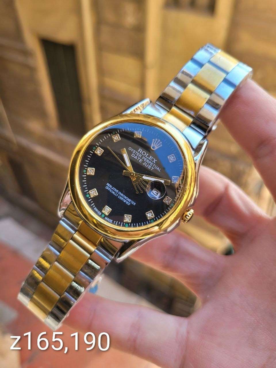 ساعة Rolex Metal watch-Logo Hands Design -اوستيك مطعم في ابيض-مطعم في اسود