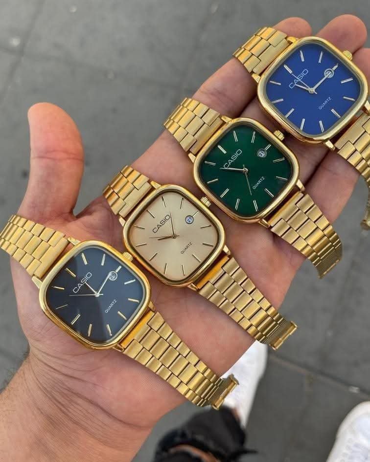 ساعة Casio Old Money نسائي جولد ميناء ابيض_اسود_ازرق_اخضر_جولد