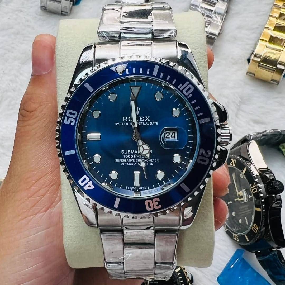 ساعة Rolex Submariner سيلفر ميناء اسود _ازرق_اخضر