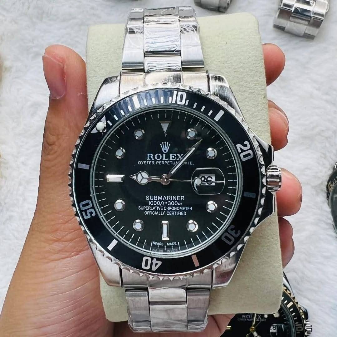 ساعة Rolex Submariner سيلفر ميناء اسود _ازرق_اخضر