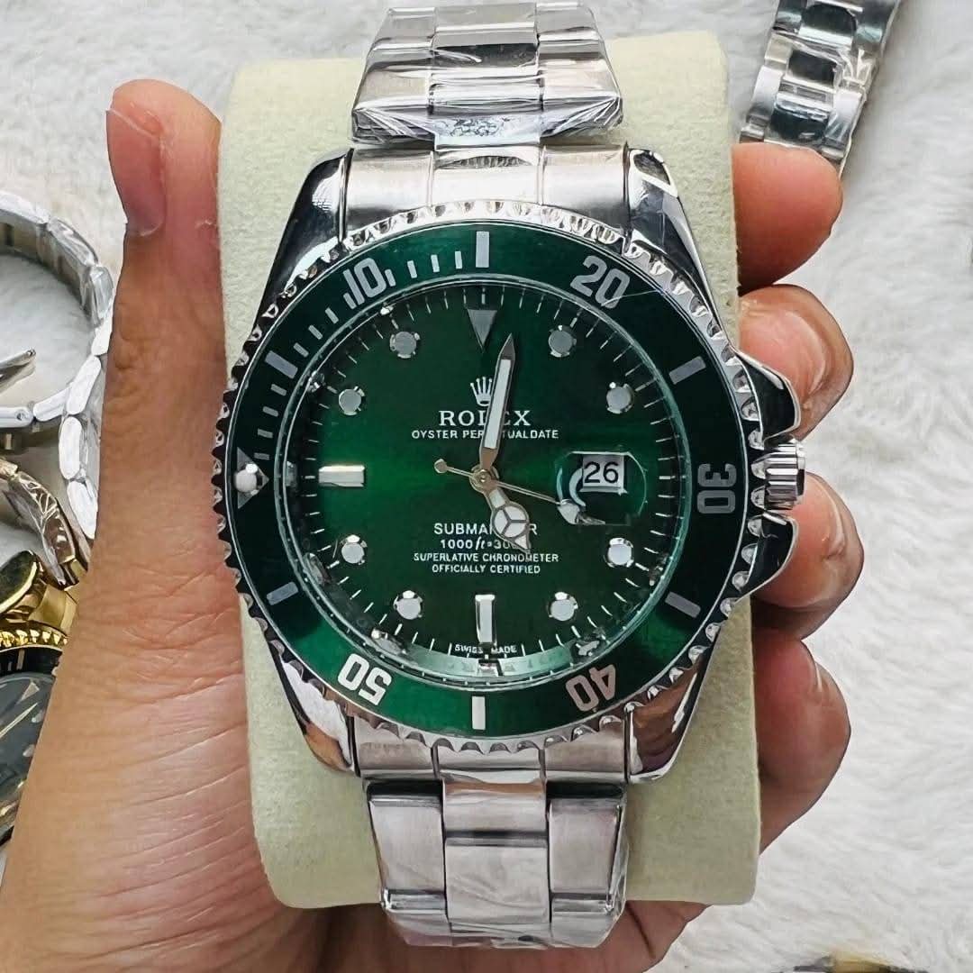 ساعة Rolex Submariner سيلفر ميناء اسود _ازرق_اخضر