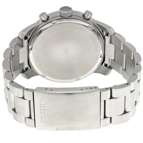 ساعة Fossil Chronograph لون سيلفر ميناء اسود عدادات تعمل