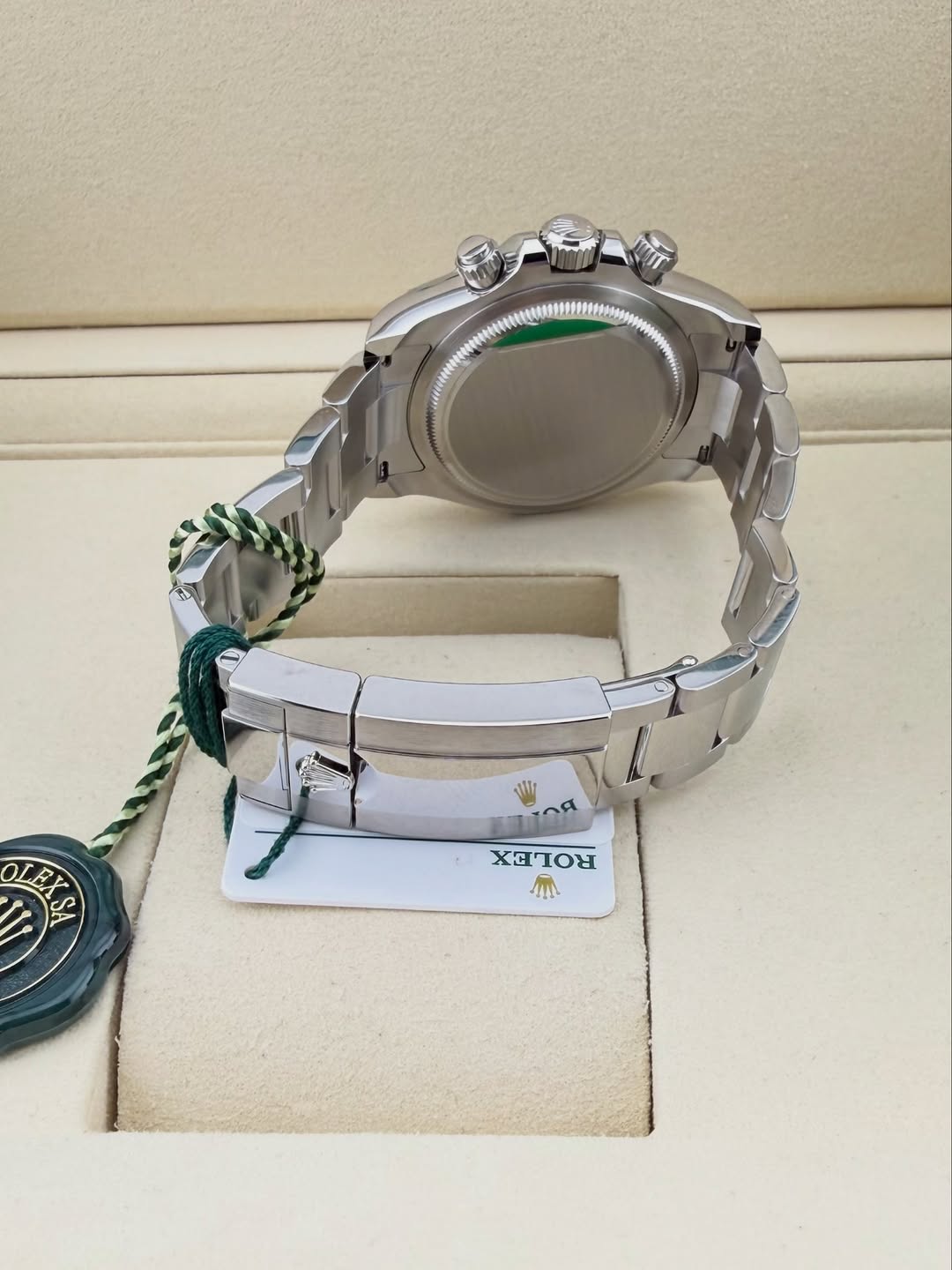 ساعة Rolex Daytona Chronograph Watch لون سيلفر بالكامل عدادات تعمل 
