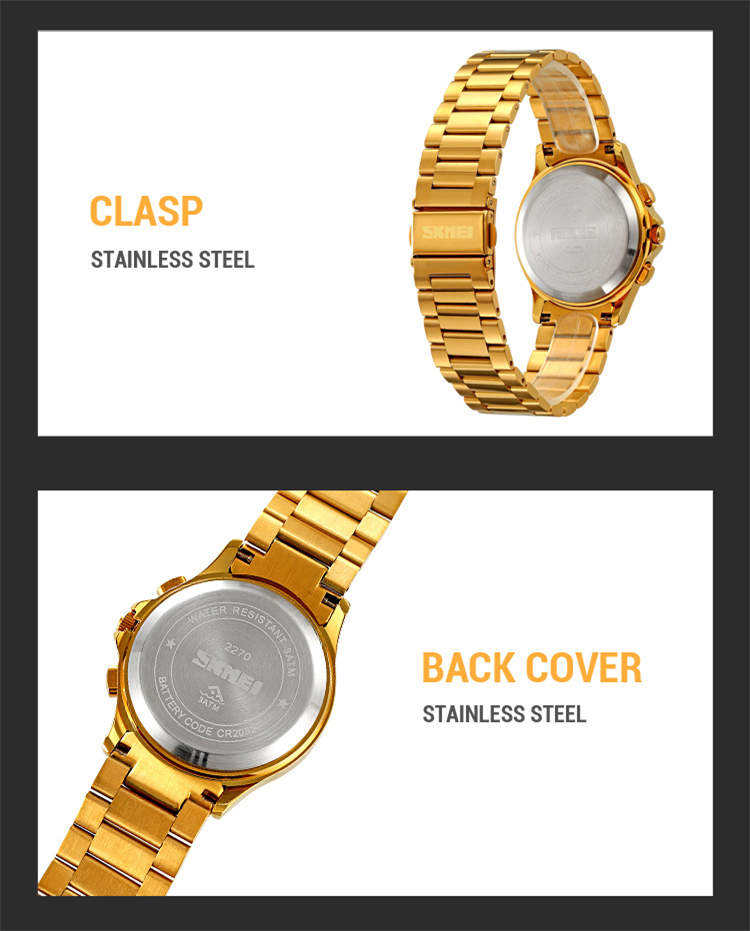 ساعة SKMEI Original Prayer Times Watch – Gold Round Dial