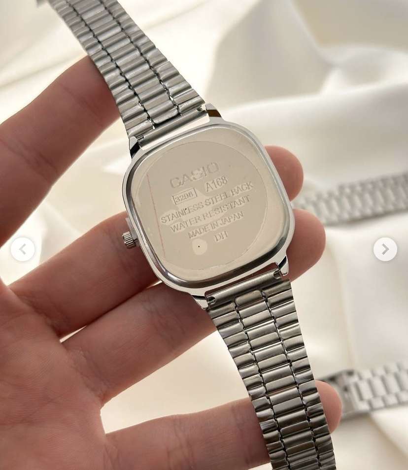 ساعة Casio Women's  Watch – Silver Bracelet & Silver Dial with Date لون سيلفر ميناء سيلفر 