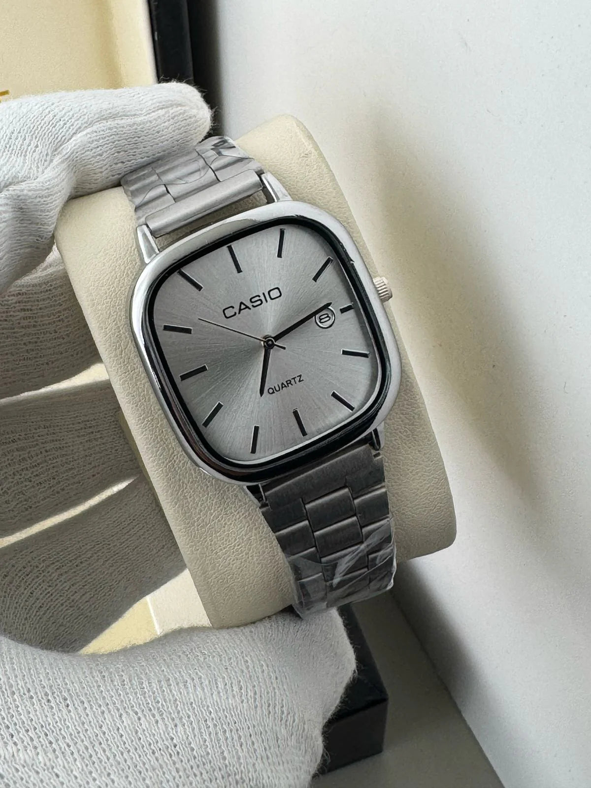 ساعة Casio Women's  Watch – Silver Bracelet & Silver Dial with Date لون سيلفر ميناء سيلفر 