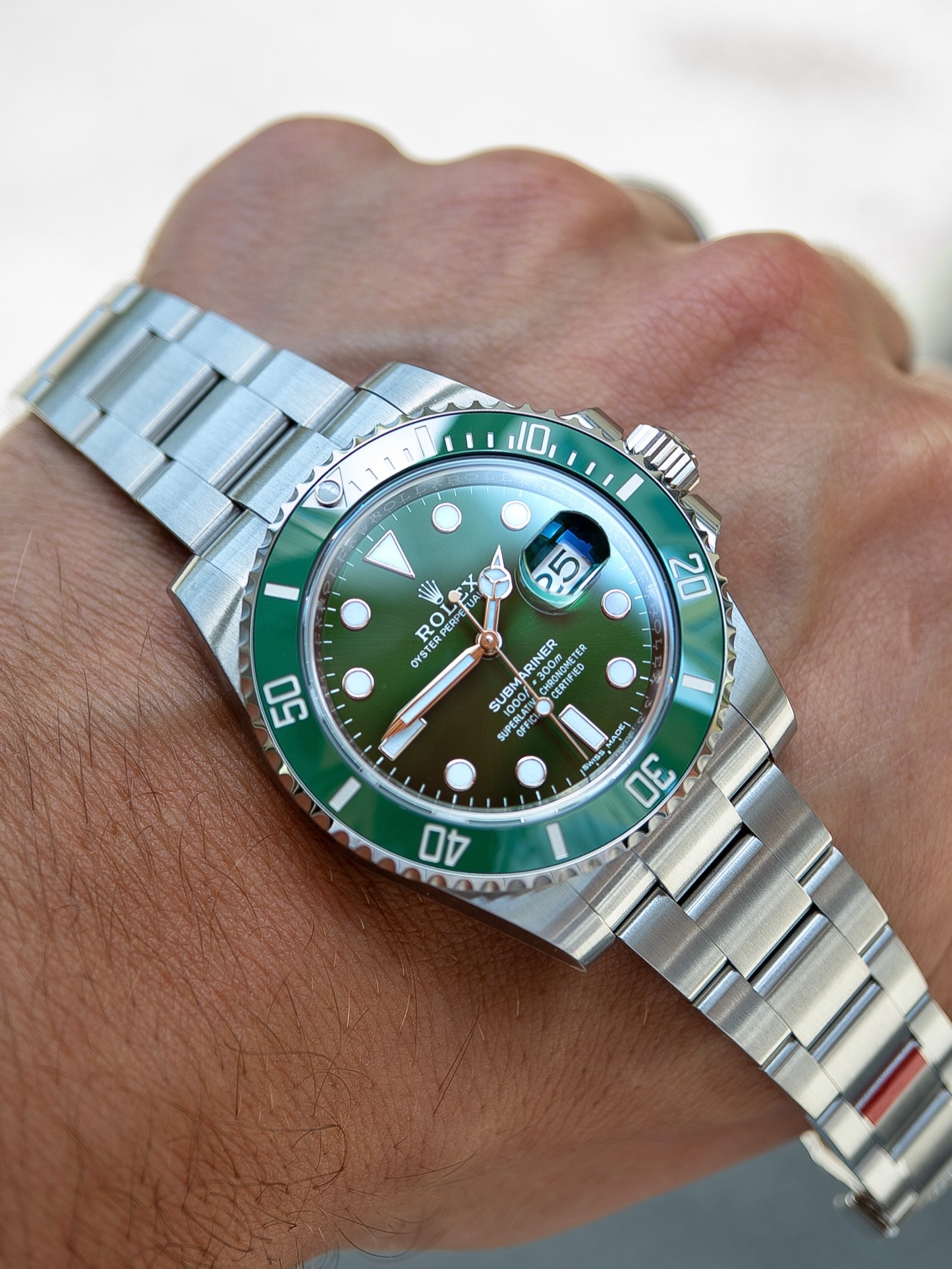 ساعة Rolex Submariner Silver Watch – Green Dial with Date